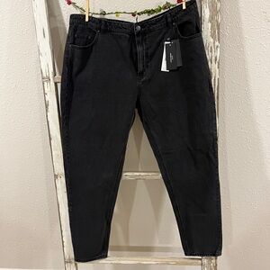 VM Women's Dark Black Boyfriend Jeans